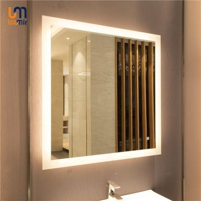 China Sensor táctil Baño de flor de hielo Iluminado Pared LED Vanidad Maquillaje LED Espejo en venta