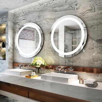 China Smart Wifi LED Illuminated Large Round Bathroom Vanity Mirror for Custom Modern Luxury for sale