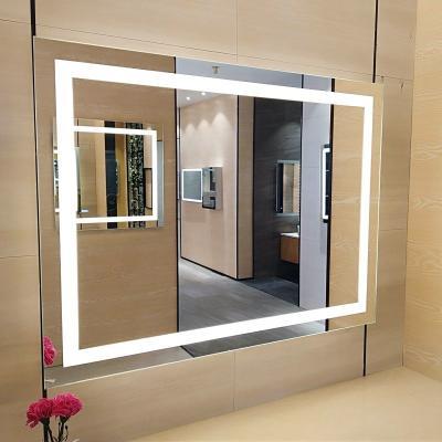 China Large Size Custom LED Bathroom Mirror with Defogger Modern Design and AC110-277V Voltage for sale