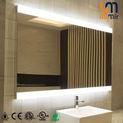 China Luz personalizada sin marco lujo moderno equipado con luz LED inteligente espejo de baño de la vanidad en venta