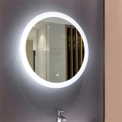 China Wall Hanging Bathroom Mirror With Lights Adjustable Brightness Touch Screen Bathroom Mirror for sale