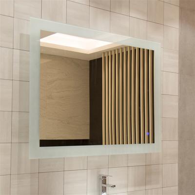 China Espejo ambiental de plata de 5 mm LED Espejo de baño con luces y diseño sin marco en venta