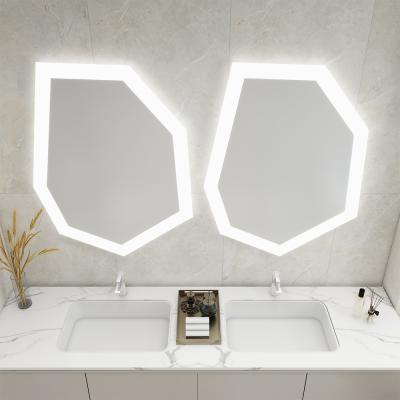 China Anti Rust Bathroom Mirror With Lights Smart Clock Bathroom Lights Over Mirror for sale