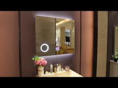 Silver LED Lighted Strip Luxury Hotel Bathroom Mirror with Customized Training Glass