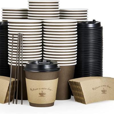 China Atops Recyclable Paper Cup With Lid Biodegradable New Design Double Wall Paper Cup For Coffee for sale