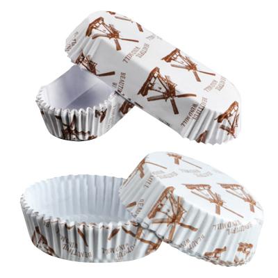 China Food Atops Mini Muffin Baking Cups Disposable Cupcake Liners Tins Wrappers With Spoon-Brown Gold for sale