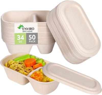 China Compostable Food Meal Prep Containers Disposable Food Storage Container With Lid for sale