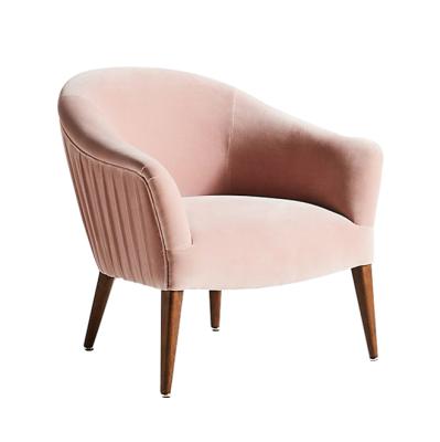 China Modern Modern Style Pink Velvet Accent Chair For Event Rental Lounge for sale