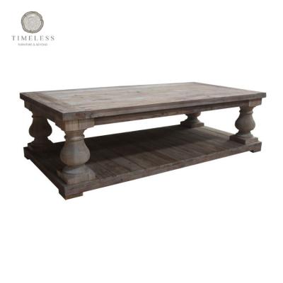 China Handmade Natural Rustic Vintage Living Room Furniture Recycled Pine Coffee Table for sale