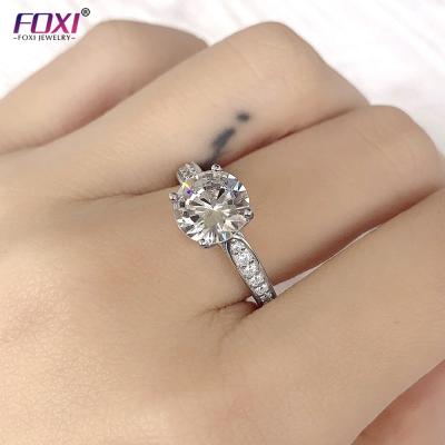 China Trendy Fashion Jewelry Foxi Style Classic Rings For Women Silver Color 4 Color Claw Ring Gift Cubic Zirconia Square Wedding Ring for sale