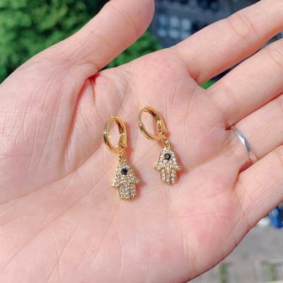 China Cute Earring Jewelry 18k Gold Plated Silver Zircon 925 Circle Huggie For Women for sale