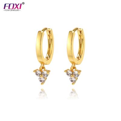 China New TRENDY style Minimalist 18K Gold Flower Huggie Circles Delicate Tasty Earrings For Women for sale