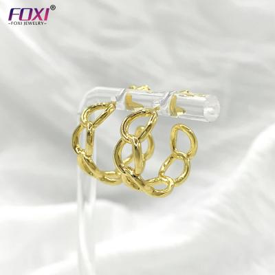 China New Arrivals Cute Fashion Jewelry Circle Chain Earrings For Women 18K Gold Plated Circle Chain Earrings Jewelry Women for sale