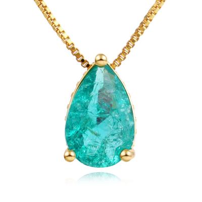 China Best Selling Cute Green Pear Stone Foxi Jewelry Melting Pendant Necklace For Women for sale