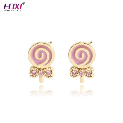 China FASHIONABLE Hot Sale 18k Gold Plated Lollipop Studs Earring Candy for sale