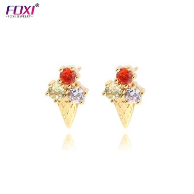 China AAA CLASSIC Brass Cubic Zircon Stud Earring Bling Iced Out Micro Pave Full Round Earring For Men Jewelry for sale