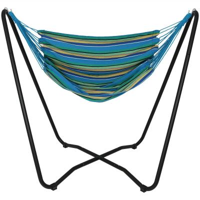 China Outdoor Furniture 2-Point Chair Swing And Space Saving Cotton Hammock Hanging Chair With Stand M722 for sale