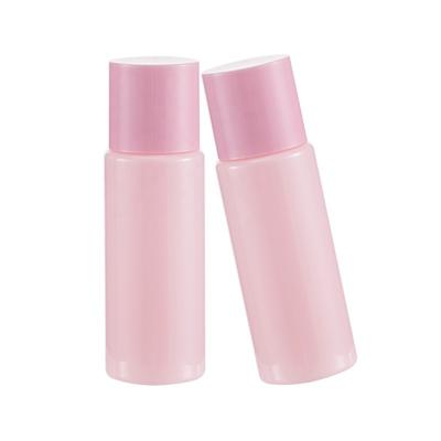 China Household Products Twist Cap Liquid Split Bottling Hot Sale 60ml Cosmetic Bottle Pink Lotion Pet Round Print Plastic Screw Cap Silk Screen Print for sale