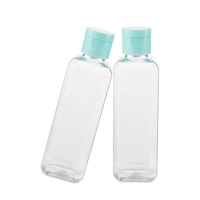 China Household Products Clear 100ml PET Plastic Flip Top Lotion Bottle Empty Hand Sanitizer Squeeze Bottle for sale