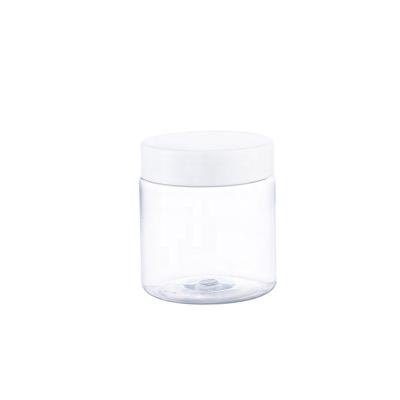 China Clear Cosmetic Packaging Household Products 200ml Pet Plastic Cream Jar With Plastic Lid for sale