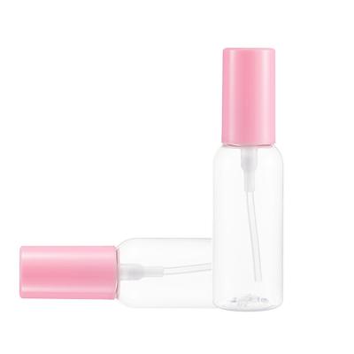 China Household Products Empty Mini Small 50ml Perfume Spray Bottles Cheap Price Transparent Mist PET Plastic Travel Pocket Bottle Screen Printing 20mm for sale