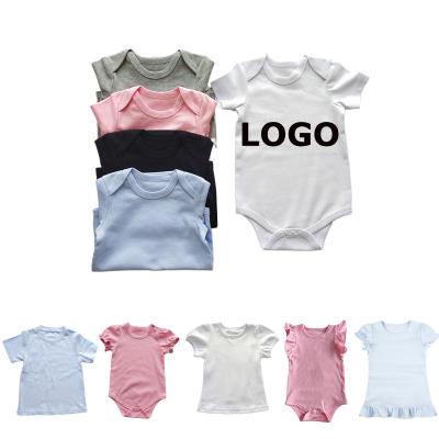 China Baby Romper Newborn Baby Clothes Custom Baby Clothing Sets 100% Combed Cotton Baby Onesie Romper White Cotton Wholesale Organic Simple Rompers Summer for sale