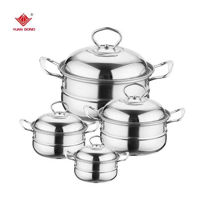 China Factory price sustainable kitchen ware cookware sets hot pot stainless steel cookware sets cooking pot set for sale