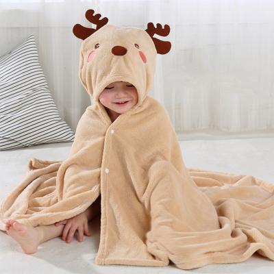 China Safe Hooded Cartoon Character Towel Poncho Towel Wearable Microfiber for Kids Children for Kids for sale