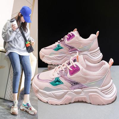 China Fashion trend shoe for 2021 girls women casual shoes Zapatillas mujer fashion female sneaker or woman sneakers lace up leisure women shoes for sale