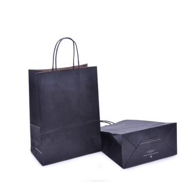 中国 Factory customized supermarket chain store shopping kraft black small carries paper luxury bags 販売のため