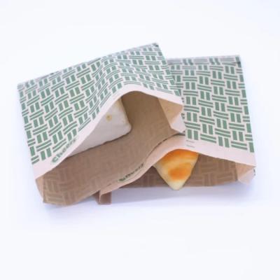 China Grease Proof Disposable Craft Hamburger Paper Bags for Bakeshop Takeaway Packing for sale