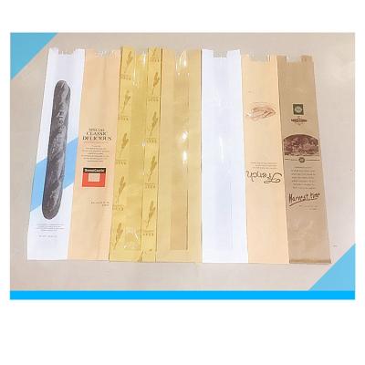 中国 Long baguette puff bread kraft paper window toast bag 販売のため