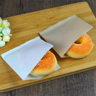 中国 12*12cm White Brown Kraft Paper Sandwich Donut Bread Hamburger Paper Food Packing Restaurant Supply Pouches 販売のため