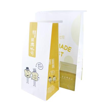 中国 White kraft crimping sealing beading food cake sealing bread coated paper bag 販売のため