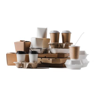 China Stocked Customized 8oz 16oz Blank Brown Kraft Disposable Soup Packaging Ice Cream Paper Cups With Lids for sale