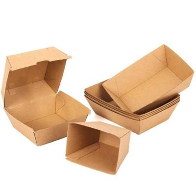 中国 Custom Disposable Food Grade Cardboard Hamburger Packaging Burger Cookie foldable paper box 販売のため