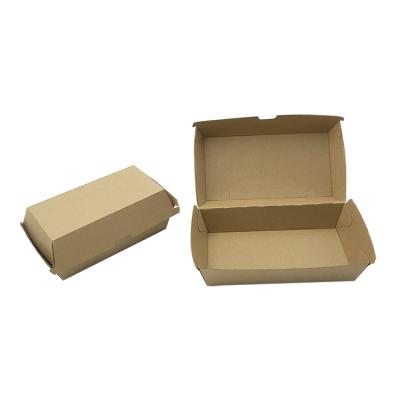 China Factory direct sale three-layer Kraft paper hamburger custom disposable snack carton food packaging box for sale