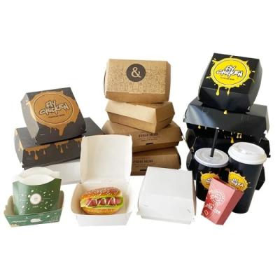 中国 Compostable Biodegradable Bagasse Takeaway Clamshell Burger Packaging Kraft Paper watch Hamburger Box 販売のため