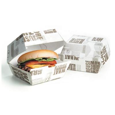 中国 White Biodegradable Craft Fries Hamburger Packaging Custom Print Packing Cardboard Paper Burger Box 販売のため