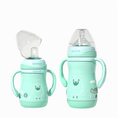 China Hot Selling 304 Stainless Steel Kids Bottle One Cup Three Purpose Contain Nipple Head Spout Platypus Head Feeding Bottle for sale