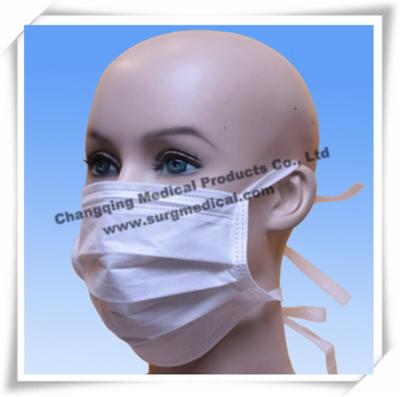 China Surgical Non - woven Medical Face Mask 3 layer Earloop / Back Tied for sale