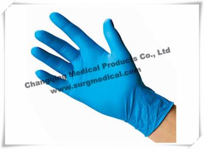 China 4 Mil Nitrile Medical Examination Gloves Blue Powder Free Food Grade for sale