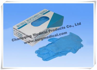 China Blue Nitrile Medical Surgical Gloves AQL 1.5 4 mil Powder Free for sale