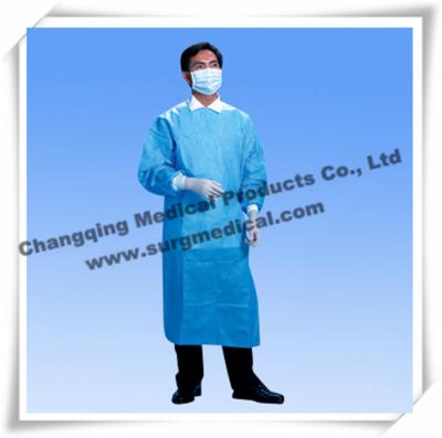 China Sterile Surgical Gown Fluid Resistant Lab Coats Surgeon Protection With Knit Sleeves for sale