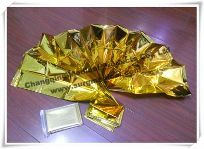 China Waterproof Gold First Aid Emergency Blanket Thermal Foil Rescue Against Hypothermia for sale