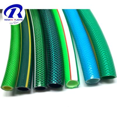 China Anti-Abrasion Flexible Fiber Braided Garden Hose Factory PVC Reinforced Flexible Garden Hose for Water Irrigation Net Hose for sale