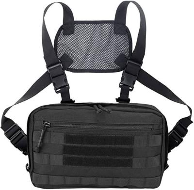 China Polyester Low MOQ Hunting Tactical Chest Bag Front Rig Pouch Pack Harness Vest Chest Bag For Running for sale