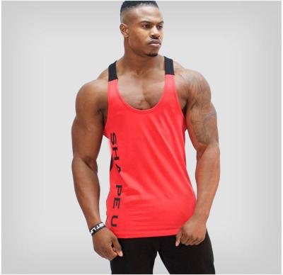 China Breathable Custom Printed Gym Sports Training Vest Mens Tight Fit Mens Sensual Vest for sale