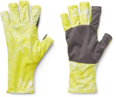 China Fishing Suede Palms Sun Gloves , Fingerless Fishing Gloves for sale