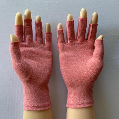 China Arthritis Therapy Ladies Half Finger Compression Gloves Cotton Gloves Arthritis Gloves for sale